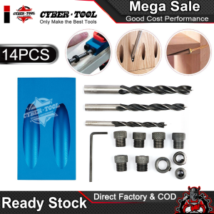 14 cái pocket hole jig kit hướng dẫn khoan góc 15 độ bộ chế biến gỗ xiên lỗ định vị máy khoan lỗ lỗ dụng cụ mộc tự làm