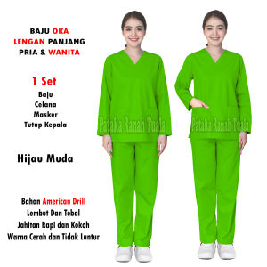 Baju Oka Lengan Panjang -  Seragam Ok Medis - Baju Jaga dokter - Baju Jaga Perawat - Kualitas Ok