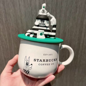 Starbuck Official Store Starbuck Cup LALA Joint แก้วเซรามิคพร้อมฝาปิดกาแฟครอบครัวถ้วยน้ำศิลปินความร่วมมือ Series Starbuck Tumbler Starbuck Mug
