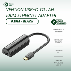 Vention USB-C to RJ45 LAN Adapter V-CFABB Black 0.15M – Ethernet 100Mbps Kompatibel Macbook Windows