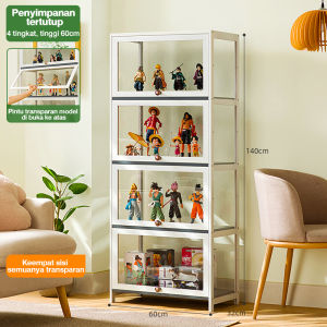 Lemari pajangan/Lemari pajangan transparan empat sisi/Lemari Bambu/Lemari multifungsi