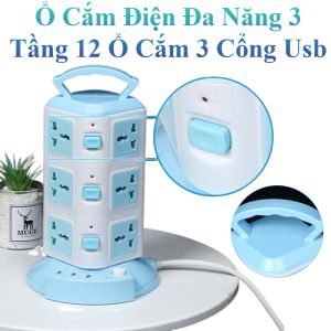 Ổ Cắm Điện Thông Minh 3 Tầng 3 Cổng Usb