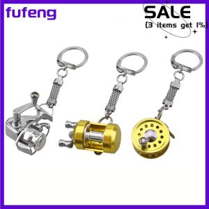 fufeng 1Pcs Alloy Fishing Reel Drum Pendant Keychain Key Wheel Outdoor Fishing Tackle