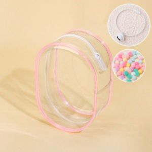 SUNNY BAR Hairball Clear Outdoor Doll Bag With Bell Keychain Display Doll Storage Pouch Mini Clear Outdoor Doll Display Bag Doll Accessories
