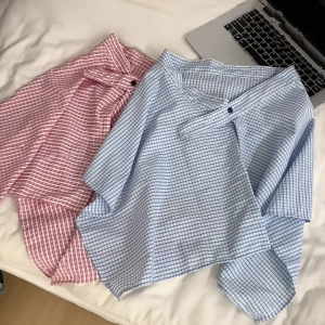 Women Fashion Faux Shirt Layered A Line Wrap Skirt Checkered Hip Scarf Tie Up Asymmetrical Apron Skirt Shirt Extender