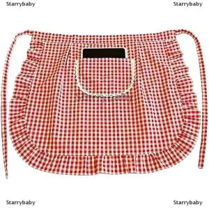 Star ผ้ากันเปื้อนทรงสี่เหลี่ยมผ้ากันเปื้อนครึ่งเอววัสดุผ้าฝ้ายกันคราบระบายอากาศได้ดีเสื้อผ้าทำงานทำอาหารที่บ้านอุปกรณ์ในครัว