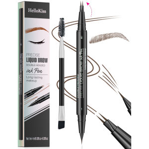 Curved Eyebrow Pen - Eyebrow Pencil Brow Pencil 2-in-1 Dual-Ended Microblading Eyebrow Pen