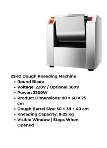 Commercial and Household Dough Mixer – Available in 15kg and 25kg Capacities bakery restaurant noodle shop or food production facility