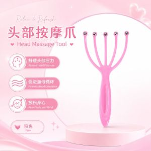 Head Massage Tool 头部按摩爪 Alat Urut Kepala Penjagaan Kulit Kepala Scalp Massager Portable Steel Ball Head Massage Relax Five Fingers