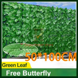 【Local delivery】Artificial Ivy Privacy Fence Wall Screen50cmx100cm Artificial Hedges Fence and Faux Ivy Vine Leaf Decoration for Outdoor Garden Decor