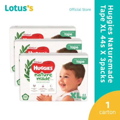 Huggies Naturemade Tape SJP XL (44 Pcs x 3 Packs)(1 Carton)
