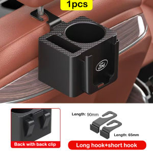 ที่วางโทรศัพท์ในรถแบบมัลติฟังก์ชั่นที่วางโทรศัพท์ติดหลังเบาะออแกไนเซอร์จัดเก็บอุปกรณ์เสริมรถยนต์ถ้วยน้ำเหมาะสำหรับ Ford โฟกัสเฟียสต้า Escort Ranger Mondeo Kuga