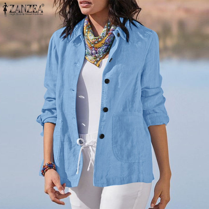 Fancystyle ZANZEA Women Streetwear Long Sleeve Coat Turn