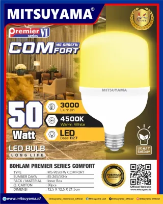 BOHLAM MITSUYAMA COMFORT LAMPU 50W KUNING ORIGINAL PREMIER VI SERIES LED BULB LED 50 watt MS 9850FW COMFORT
