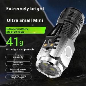 Flashlight Mini Super Bright Waterproof Clamp Flash Flashlight /USB Rechargeable Long-Range LED Flashlight/Powerful Super Bright Waterproof Mini Clip Light
