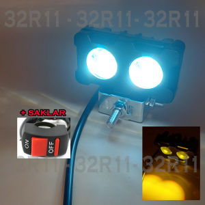 Lampu Tembak Sorot LED Laser 2 Mata2 Warna Foglamp Lampu Tembak SQL Super Terang Cahaya kuning putih