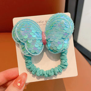 【Fast delivery//New Hair Accessories Hot Sale】Cute Glitter Butterfly Sequin Bow Hair Rope Elastic Hair Band Children Hair Ties Headwear