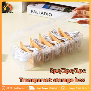 3PCS Data Cable Storage Box Medicine Organizer Desktop Charger Cable Hub Box Card Storage Box