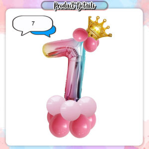 [uBeli] Belon Nombor 32 Inch Birthday Gradient Color Aluminum Film Decoration Number Balloon 数字铝膜气球 - BT294
