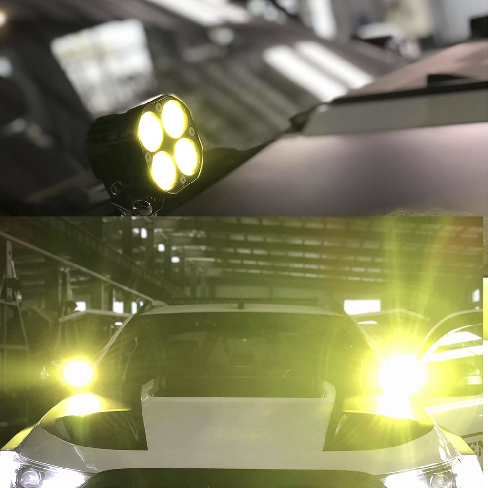 2Pcs 3 Inch 40WDriving Light Yellow/White LED Work Light Bar Pods Spot ...