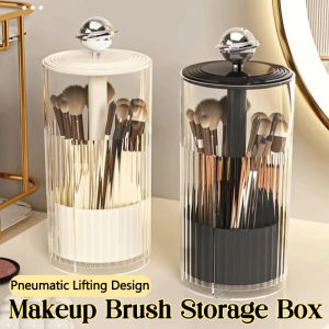 Automatic Lifting Makeup Brush Bucket Dustproof Cosmetics Storage Box Make Up Organizer Lipstick Box