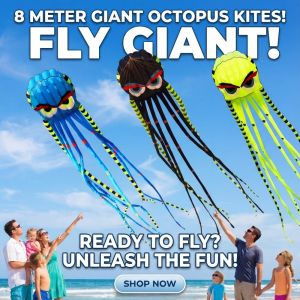 CHUAN 8 Meter Magic Octopus Kite Easy To Fly with Long Tail Outdoor Flying Toy 300 Meter Kite String Childrens Kite Outdoor Sports