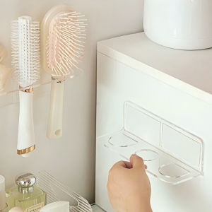 Comb Storage Rack Wall Mounted Acrylic Hair Brush Holder No Drill Self‑Adhesive Bathroom Organizer