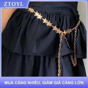 【ZTOYL】 Cổ Điển Phụ Nữ Thắt Lưng Vành Đai Nữ Kim Loại Sao Năm Cánh Chuỗi Vành Đai Tua Eo Chuỗi Vành Đai Phụ Nữ Trang Trí Cơ Thể Đồ Trang Sức