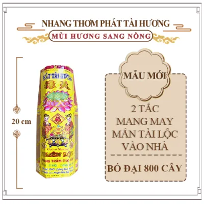 Nhang Thơm Cao Cấp Phát Tài Hương Thơm Nồng Dễ Chịu Thiên Lộc - Bó 234 Tấc Đại 800 Nén