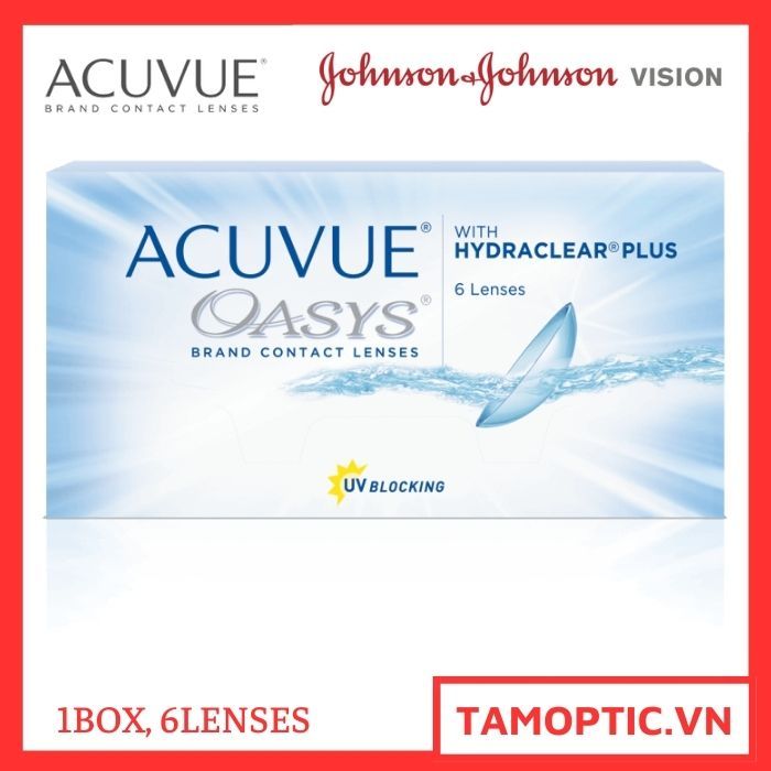 (6 lenses) Kính áp tròng không màu Acuvue Oasys with Hydraclear plus ...