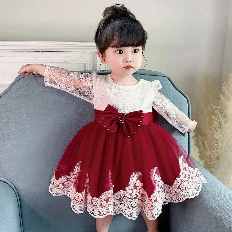 Long sleeve first 2025 birthday dress