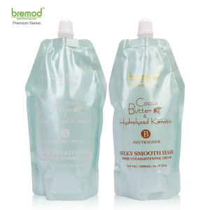 Bremod Premium Series Coocoa Butter Rebonding Set A&B Silky Smooth Hair Straightening 500ml*2