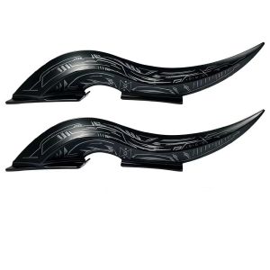 MING1996 1Pair Touch Dimmable Dragon Horn Car Roof Fins 32 LED Light Modes Waterproof Car Styling Light Drill-Free Installation Type-C Rechargeable Car Arc Light Car Roof Decoration