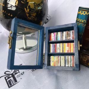DIXRY Home Decoration Pocket Anxiety Bookshelf Wooden Creative Ornament Stress Reliever Model 60pcs Mini Books Miniature Bookshelf Tabletop