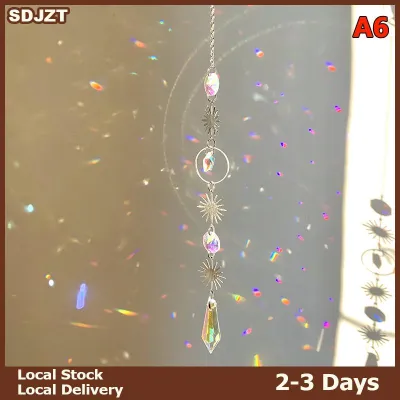 SDJZT Hanging Crystal Pendant Garden Suncatcher Wind Chimes Rainbow Prism Crystal Chain For Window Decor