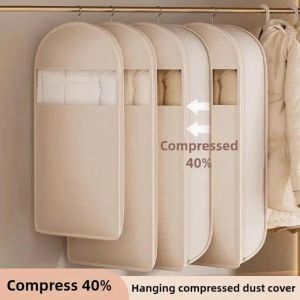 LITTLEX with Self Compression Zipper Hanging Garment Bag Dust Cover Transparent Visibility Closet Storage Bag High Quality Space Saving Hanging Protector Bag