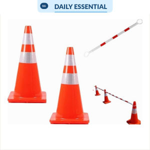 【DAILY ESSENTIAL】 70cm High Quality PVC Reflective Unbreakable Safety Traffic Cone/ Retractable 2.2 Meter Traffic Cone