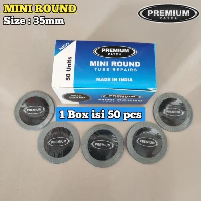 Mini Round 35mm PREMIUM 1 Box isi 50pcs - Karet tambal ban dalam - BESTPATCH PREMIUM