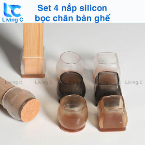 Bộ 4 silicon bọc chân bàn ghế chống va đập trơn trượt Living C BCB
