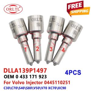 4 PCS Nozzle DLLA139P1497 Diesel Fuel Injector 0445110251 For Volvo DLLA 139 P 1497 C30\C70\S40\S80\V50\V70 XC70\XC90 0433171923