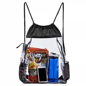 New PVC Fashionable transparent drawstring backpack for men and women gym drawstring bag drawstring pouch backpack