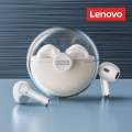 Lenovo LP80 TWS Mini Bluetooth Earphone Design Wireless Headset with Mic 3D Stereo Bass True Wireless Earbuds Transparent protective shell. 