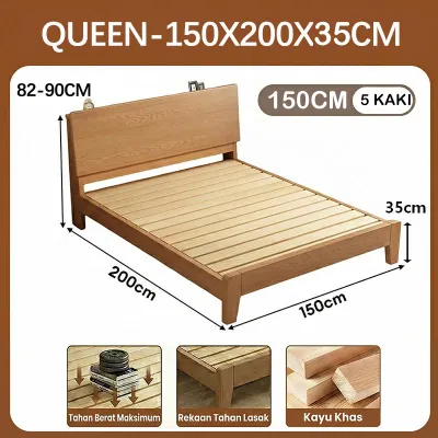 Solid Wood Bed Frame Floor-standing Style With Soft Backrest Available In Gray And Wood Colors Single And Double Bed Models