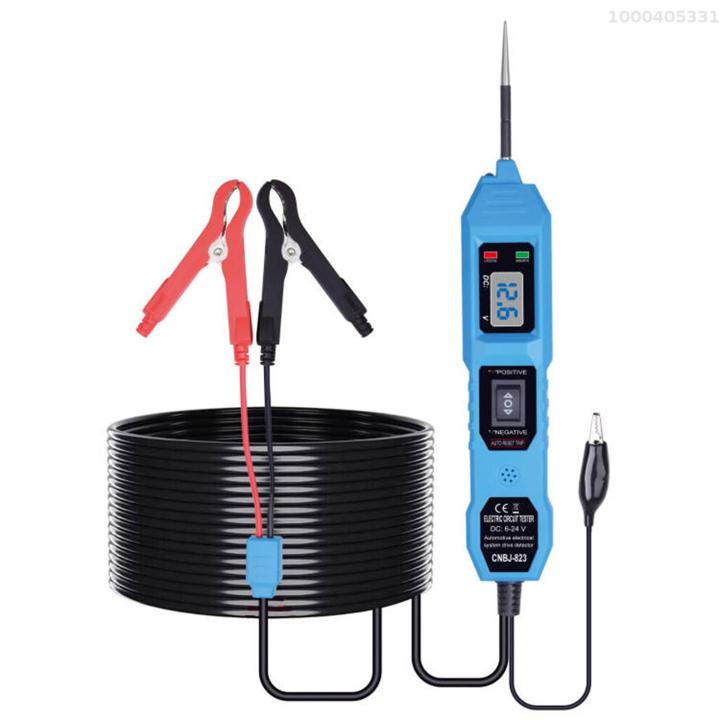 12V Automotive Circuit Tester Probe - 4M Lead Test Light With LED & Buzzer For Continuity, Polarity, Ground & Short Finding