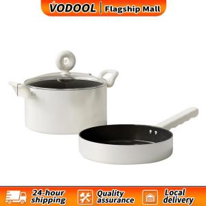 【Fast delivery】 Kitchenware 22cm Nonstick Soup Pot and Frying Pan Set for Healthy Cooking on Gas Electric Induction