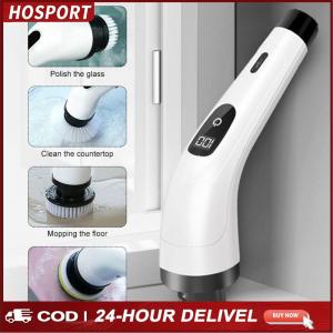 Electric Spin Scrubber 7 Replaceable Brush Heads Cordless Cleaning Brush Electric Scrubber for Bathroom Kitchen Floor Grout Tile