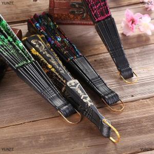 [COD] YUNZE พับมือพัดลมพลาสติกสีทองผงหัตถกรรมพัดลมสีขาวงานแต่งงานสไตล์จีนเต้นผ้าพับพัดลมมือถือ