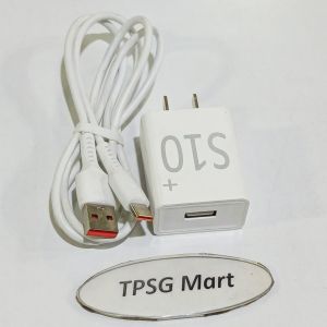 Bộ sạc Củ sạc 1 cổng USB A cà Cáp Type C dài 1m (Trắng)