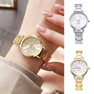 Trendy Casual Elegant Quartz Watch Stainless Steel Strap Jewelry Gift for Women Everyday Style