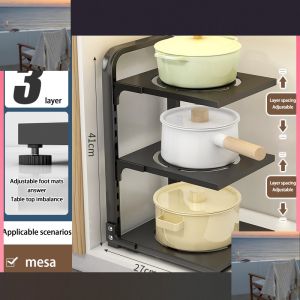 Adjustable Pot Rack Pot Organiser Under Sink Kitchen Sink Organiser Kitchen Rack Steel Pot Holder
